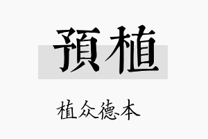 预植名字的寓意及含义