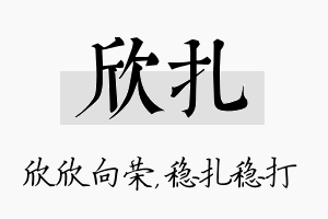 欣扎名字的寓意及含义