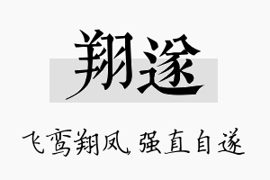 翔遂名字的寓意及含义