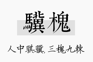 骥槐名字的寓意及含义