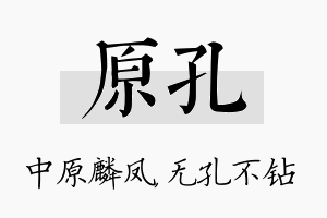 原孔名字的寓意及含义