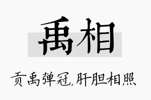 禹相名字的寓意及含义