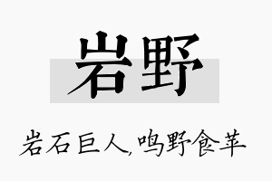 岩野名字的寓意及含义