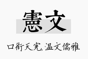 宪文名字的寓意及含义