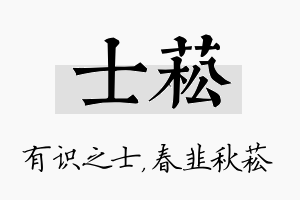 士菘名字的寓意及含义