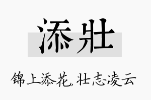 添壮名字的寓意及含义