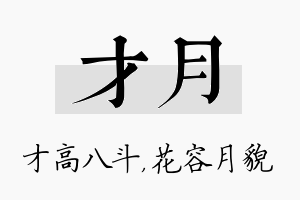 才月名字的寓意及含义