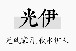 光伊名字的寓意及含义