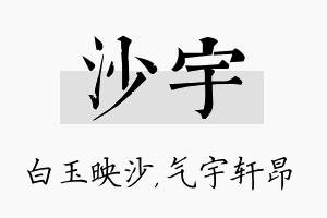 沙宇名字的寓意及含义