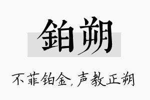 铂朔名字的寓意及含义