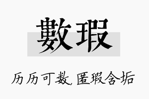 数瑕名字的寓意及含义