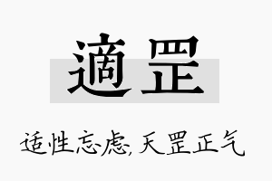 适罡名字的寓意及含义