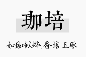 珈培名字的寓意及含义