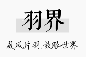 羽界名字的寓意及含义