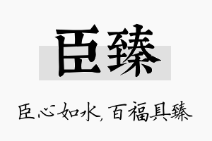 臣臻名字的寓意及含义