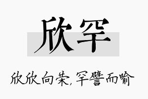 欣罕名字的寓意及含义