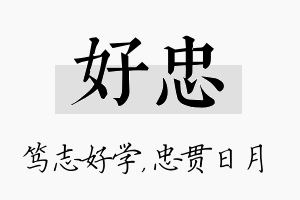 好忠名字的寓意及含义