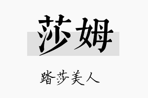 莎姆名字的寓意及含义