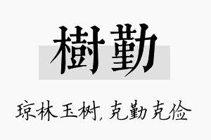 树勤名字的寓意及含义