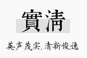 实清名字的寓意及含义