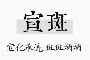 宣斑名字的寓意及含义