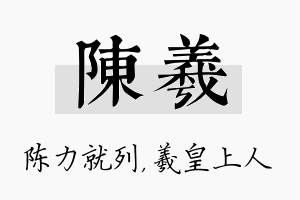 陈羲名字的寓意及含义