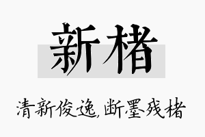 新楮名字的寓意及含义