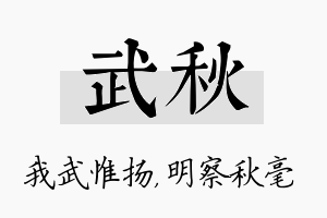 武秋名字的寓意及含义