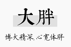 大胖名字的寓意及含义