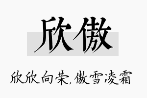 欣傲名字的寓意及含义