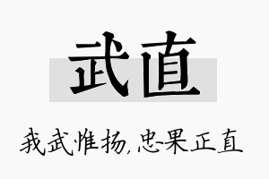 武直名字的寓意及含义