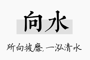 向水名字的寓意及含义