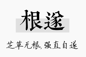 根遂名字的寓意及含义