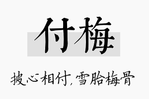 付梅名字的寓意及含义