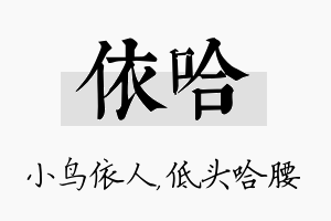 依哈名字的寓意及含义