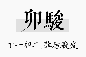 卯骏名字的寓意及含义