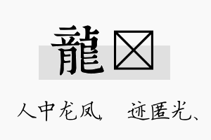 龙弢名字的寓意及含义