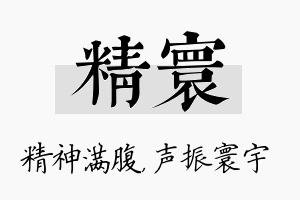 精寰名字的寓意及含义