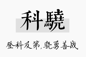 科骁名字的寓意及含义