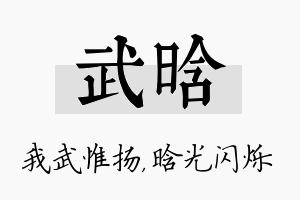 武晗名字的寓意及含义