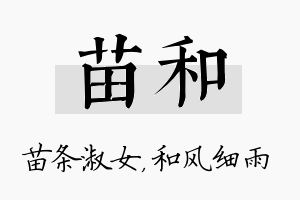 苗和名字的寓意及含义