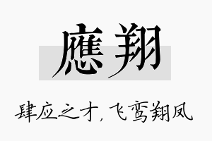 应翔名字的寓意及含义