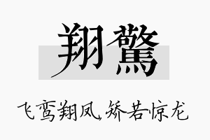 翔惊名字的寓意及含义