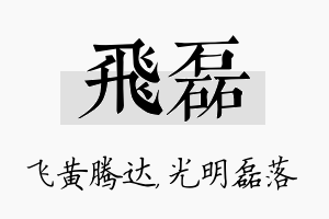 飞磊名字的寓意及含义