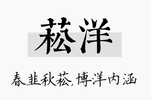 菘洋名字的寓意及含义