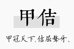 甲佶名字的寓意及含义