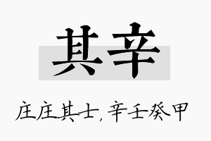 其辛名字的寓意及含义