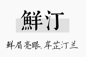 鲜汀名字的寓意及含义