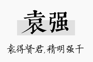 袁强名字的寓意及含义