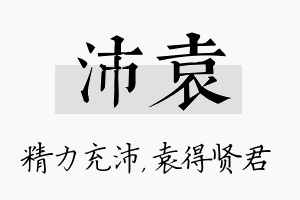 沛袁名字的寓意及含义